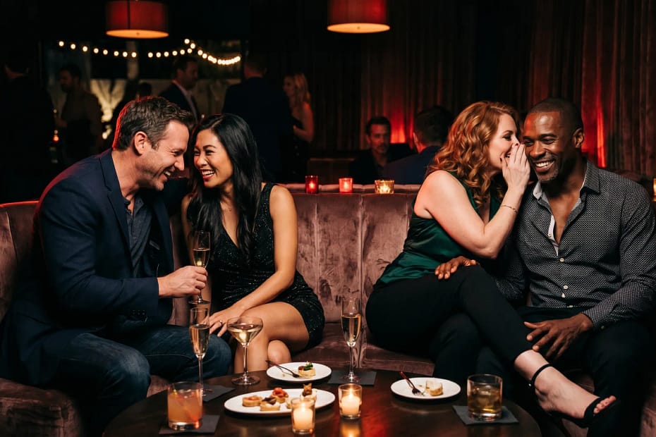 lifestyle couples in a private lounge